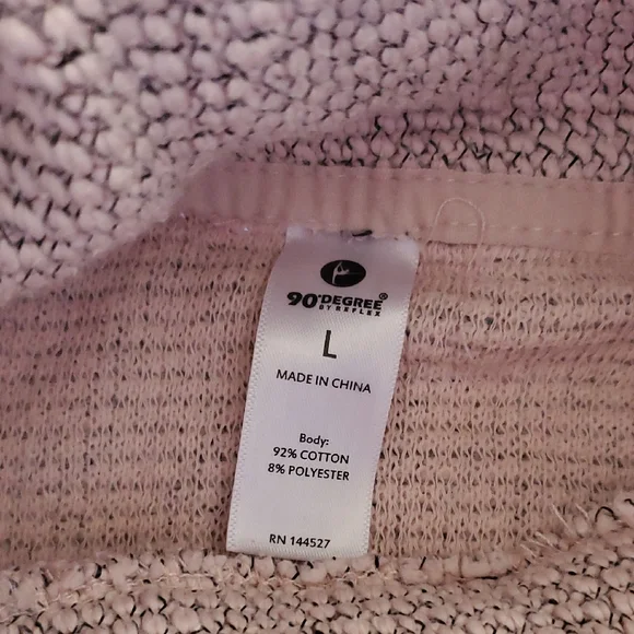 90 Degrees By REFLEX Cozy Pinkish Cream Turtleneck Sweater. Size Large. - Picture 2 of 4